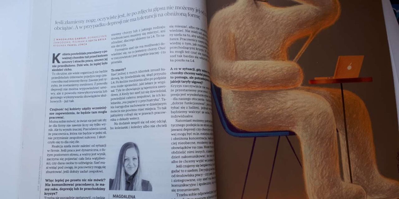 O wyzwaniach z jakimi mierzą się pracownicy przechodzący kryzys psychiczny, o poziomie wsparcia ze strony menadżerów i sposobach zwiększania świadomości organizacyjnej w tym zakresie